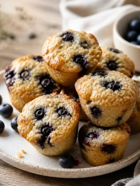 Muffin proteici ai mirtilli con farina di avena e yogurt greco
