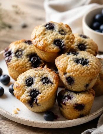 Muffin proteici ai mirtilli con farina di avena e yogurt greco