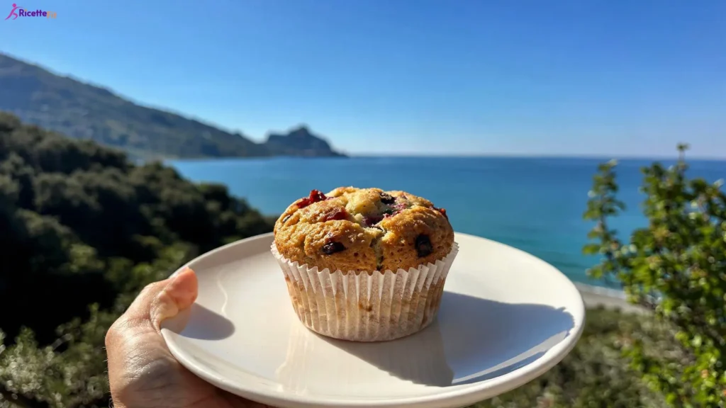Muffin senza glutine con goji e chia vista mare a Cefalù