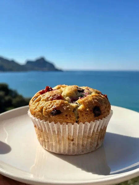 Muffin senza glutine con goji e chia vista mare a Cefalù
