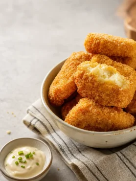 Nuggets di tofu croccanti al forno con salsa allo yogurt di soia