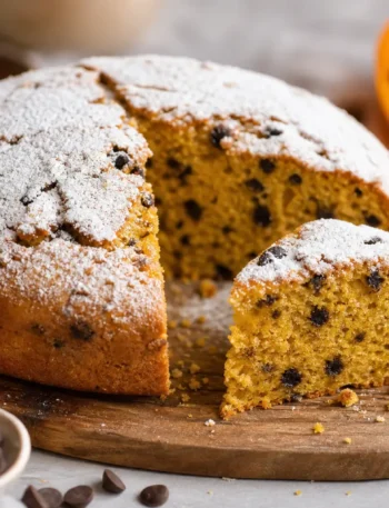 Nuvola di albumi al cacao e zucca con cioccolato fondente e arancia