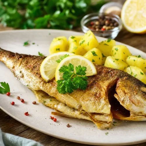 Orata al limone e capperi light con patate al prezzemolo
