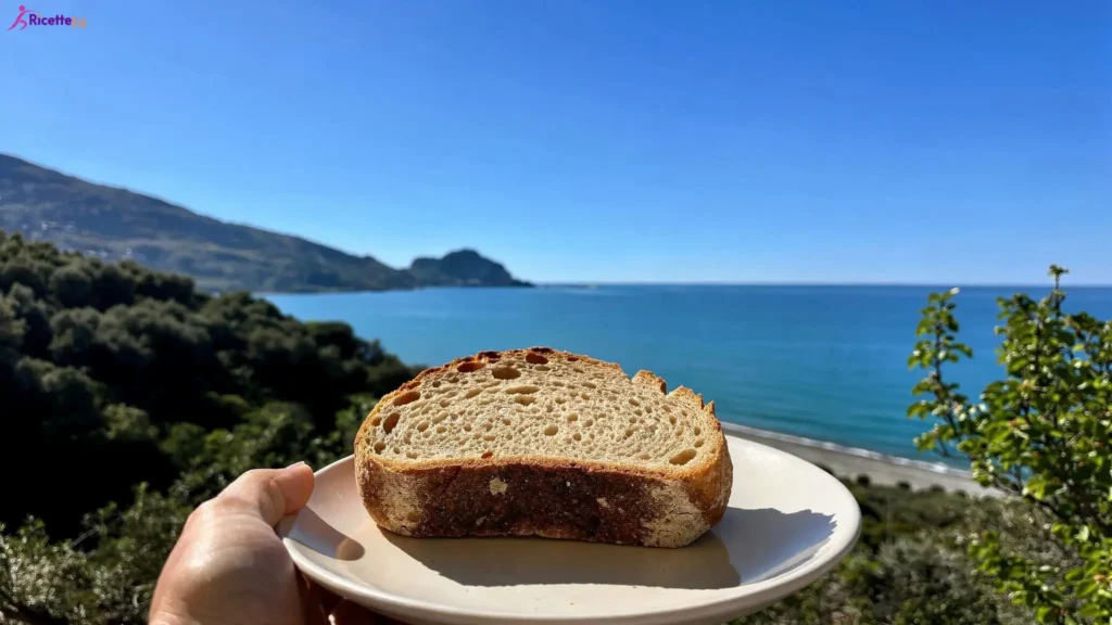 Pane integrale senza impasto con vista mare a Cefalù