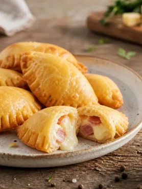 Panzerotti integrali al forno con prosciutto e formaggio filante