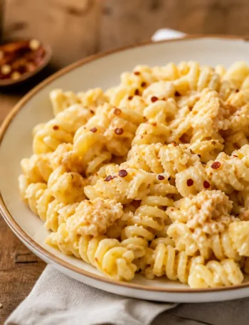 Pasta cavolfiore e mollica tostata con fusilli cremosi