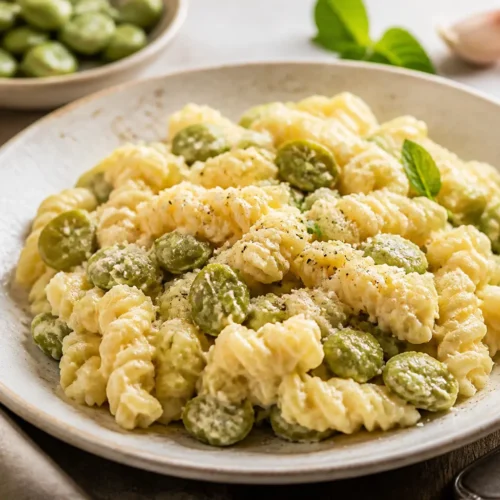 Pasta con fave e ricotta
