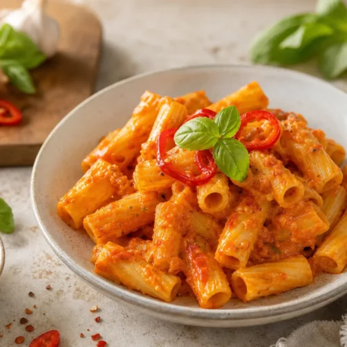 Pasta cremosa con peperoni e Philadelphia light