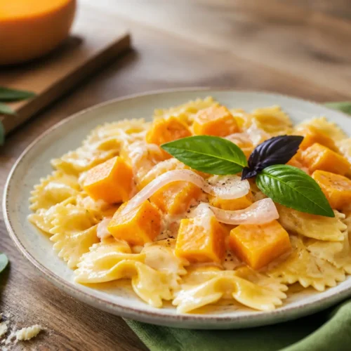 Pasta zucca e latte di cocco