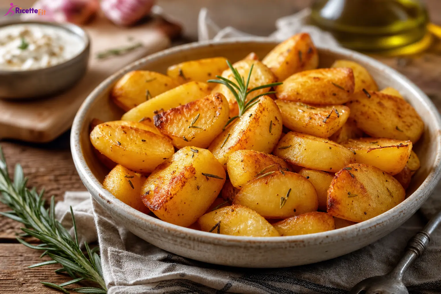 Patate al forno alla paprika con rosmarino e salsa allo yogurt