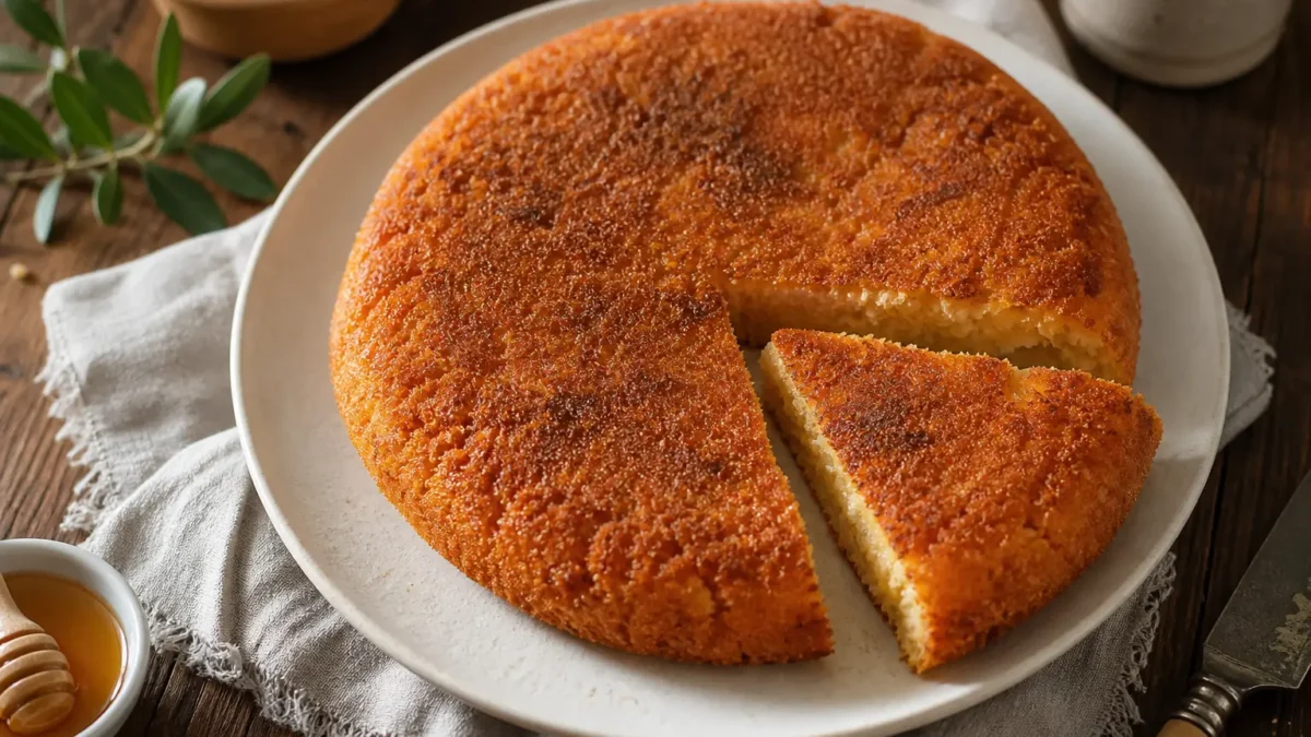 Pizza di riso in padella fit dorata con fetta tagliata