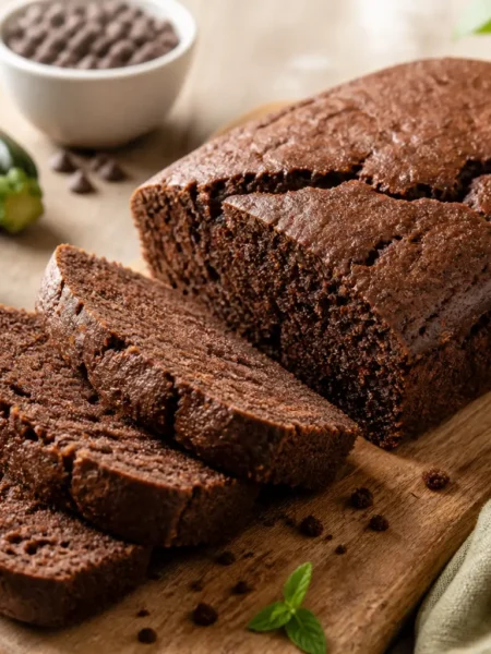 Plumcake light cacao e zucchine a fette con gocce di cioccolato