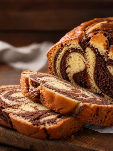 Plumcake marmorizzato fit al cacao e orzo tagliato a fette