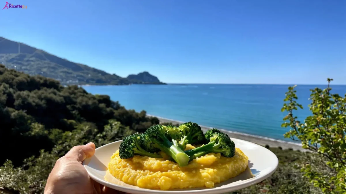 Polenta cremosa con broccoli vista mare a Cefalù
