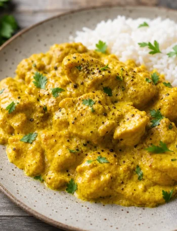 Pollo al curry light con riso basmati e prezzemolo fresco