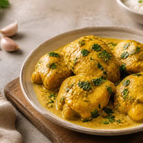 Pollo al forno con curry e yogurt