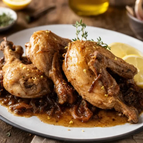Pollo al limone e zenzero con cipolle caramellate light