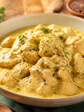 Pollo allo yogurt e curry in padella con salsa cremosa