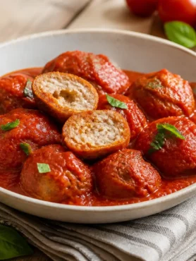 Polpette di sarde al sugo di pomodoro con basilico