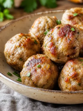 Polpette di tacchino al forno dorate con prezzemolo e salsa allo yogurt