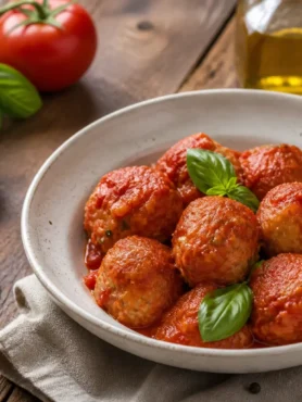 Polpette di tacchino al sugo light con basilico fresco