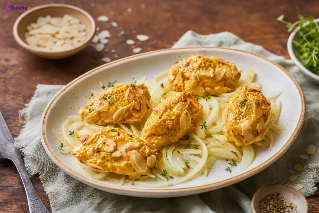 Quenelle salate di carote e mandorle su letto di finocchi al limone