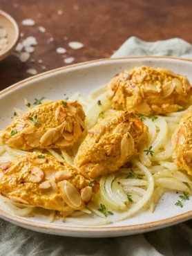 Quenelle salate di carote e mandorle su letto di finocchi al limone