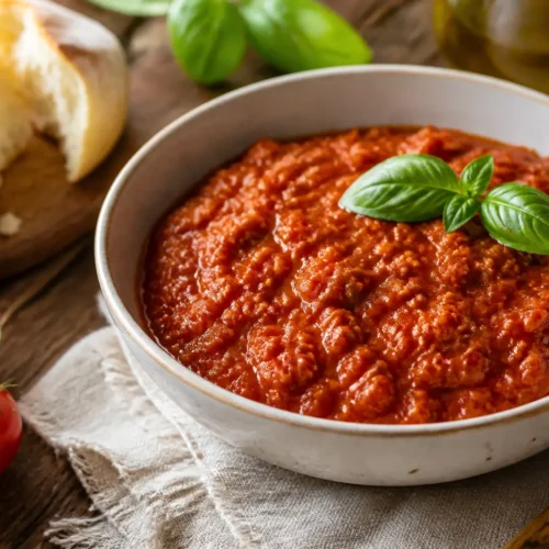 Ragù di seitan al pomodoro e basilico