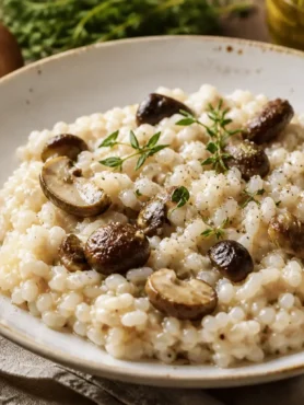 Risotto ai funghi porcini fit cremoso con timo fresco