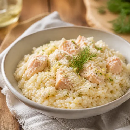 Risotto con filetti di orata e limone