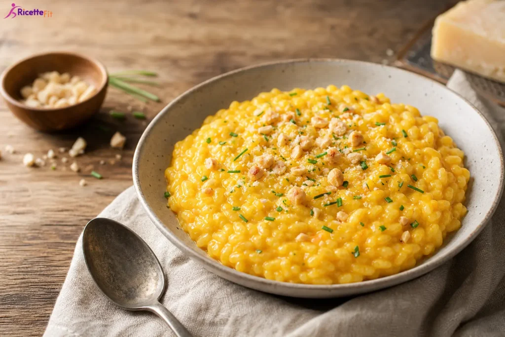Risotto di quinoa con zucca cremosa, nocciole e coriandolo
