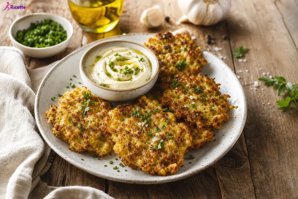Rösti fit di patate con salsa yogurt alle erbe