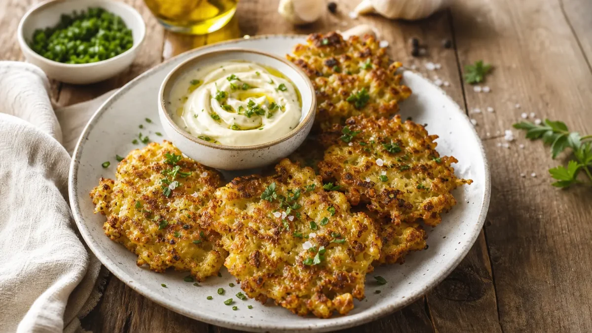 Rösti fit di patate con salsa yogurt alle erbe