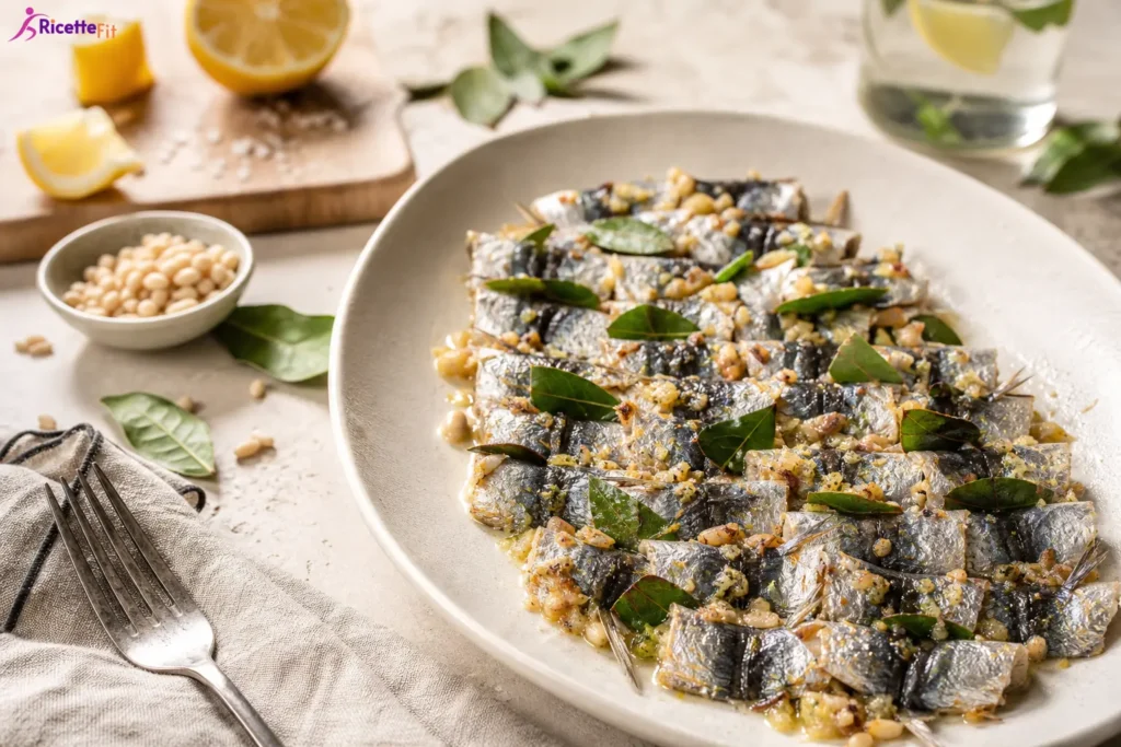 Sarde a beccafico fit al forno con pinoli, alloro e limone
