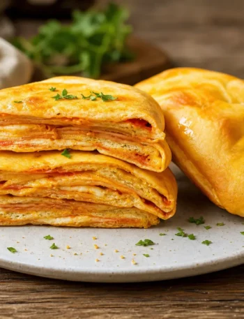 Scaccia ragusana fit con pomodoro e caciocavallo a fette