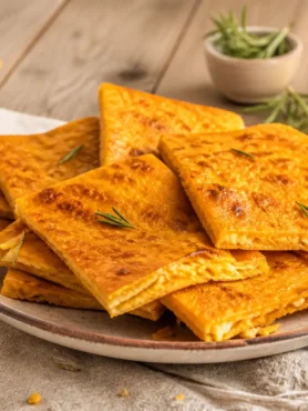 Schiacciata di zucca rossa al rosmarino tagliata a quadrotti