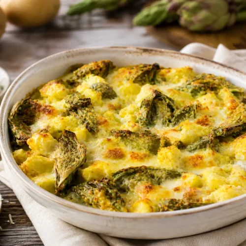Sformato di carciofi e patate al forno
