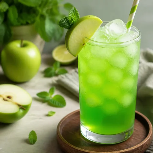 Soda alla mela verde con lime e menta
