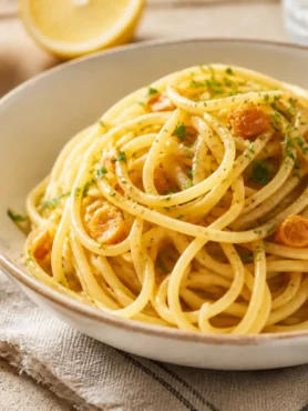 Spaghetti agli agrumi fit con limone, arancia e prezzemolo