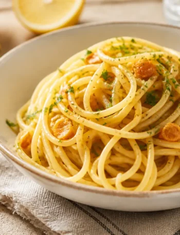 Spaghetti agli agrumi fit con limone, arancia e prezzemolo