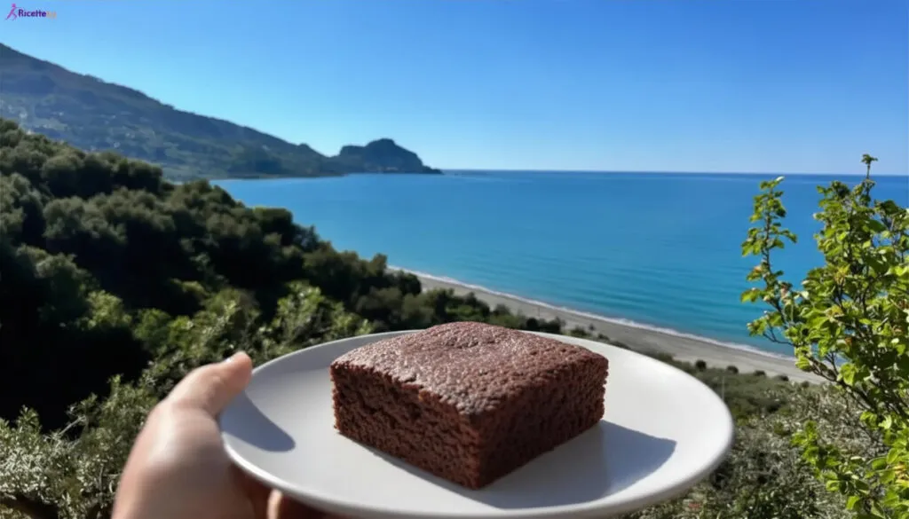 Three Hole Cake Fit al Cacao su piatto bianco vista mare a Cefalù