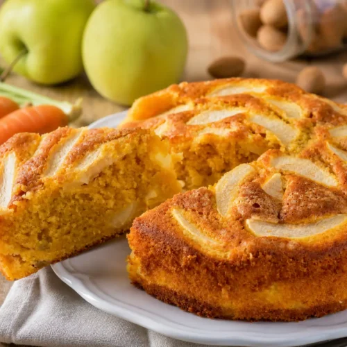 Torta di carote e mele senza uova