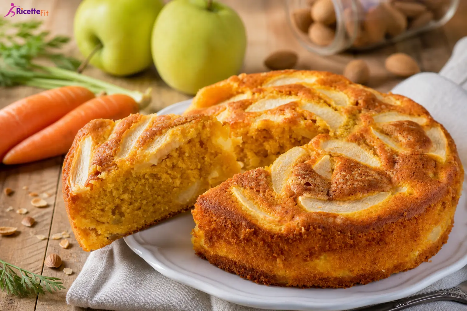 Torta di carote e mele senza uova