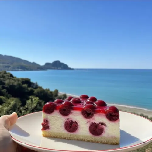 Torta light di ciliegie e yogurt greco