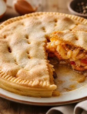 Torta salata di cipolle alla pugliese fit con ripieno di cipolle e pomodorini