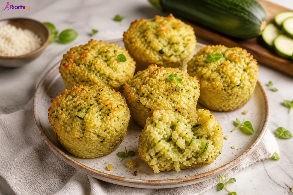 Tortini di quinoa con zucchine e feta al forno