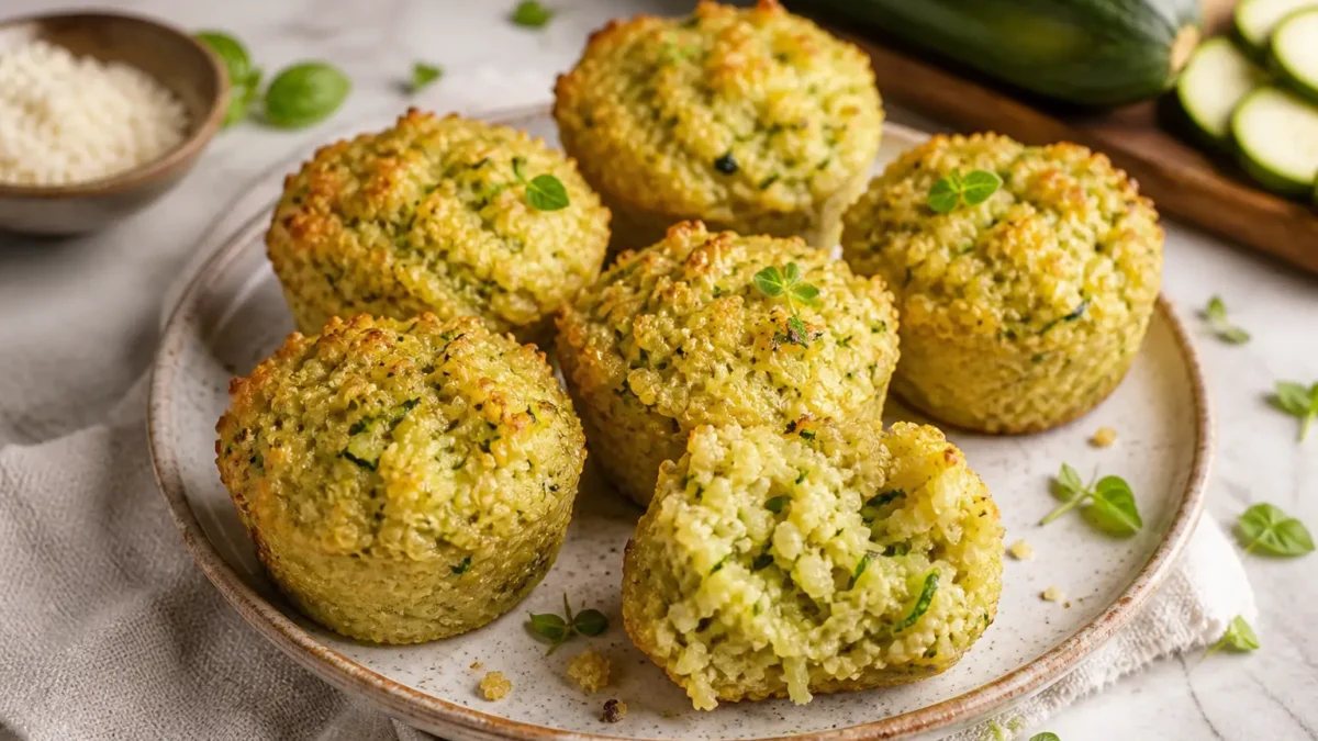 Tortini di quinoa con zucchine e feta al forno