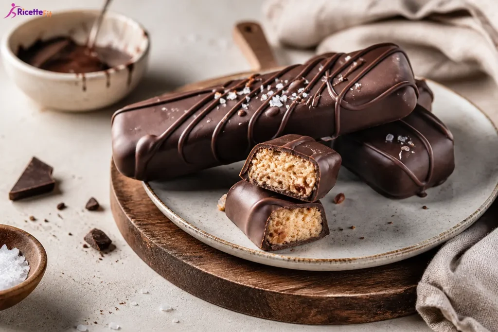 Twix light e vegani con cioccolato fondente e caramello ai datteri
