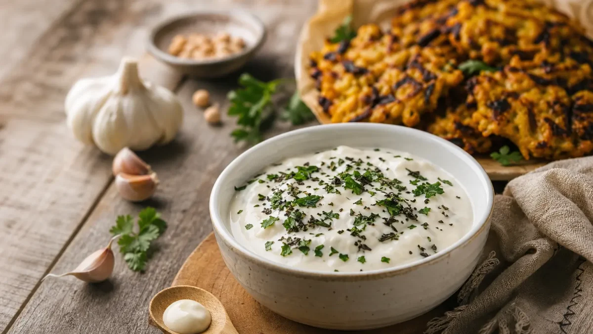 Vitello magro dorato con salsa di yogurt greco e dragoncello