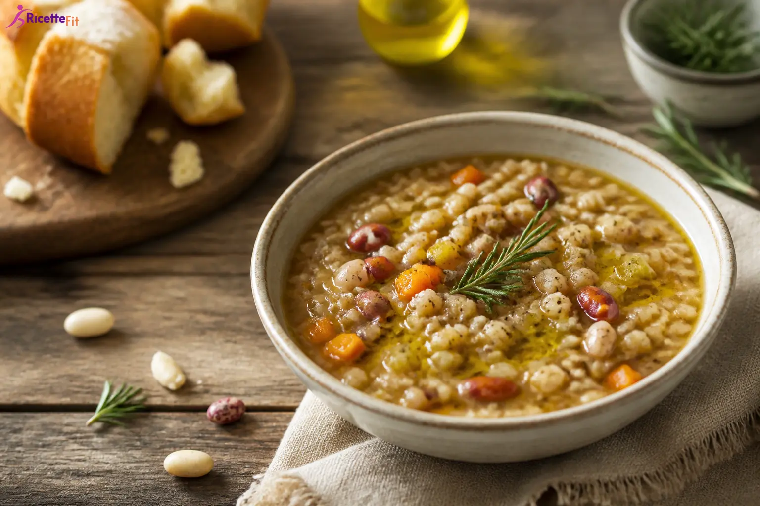 Zuppa d’orzo, verdure e curcuma